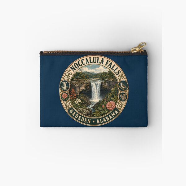 Item preview, Noccalula Falls Alabama Illustration Travel Art Badge designed and sold by KrisSidDesigns.