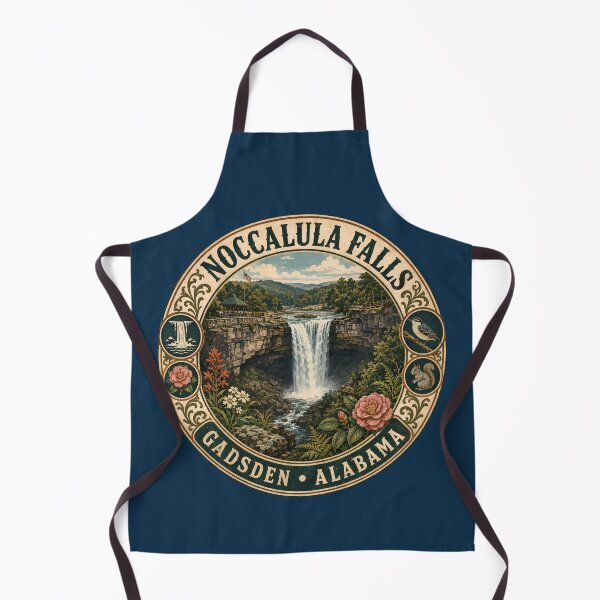 Item preview, Noccalula Falls Alabama Illustration Travel Art Badge designed and sold by KrisSidDesigns.