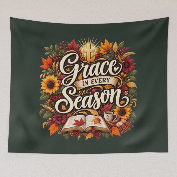Item preview, Grace in Every Season – Christian Autumn Faith Design designed and sold by astersgraphics.