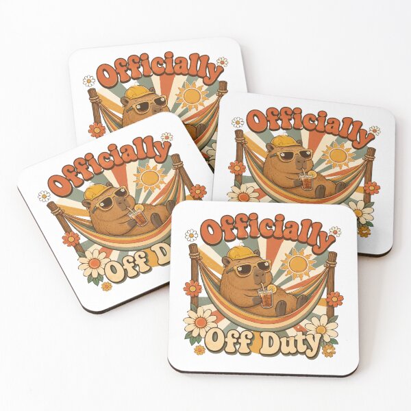 Item preview, Officially Off Duty Capybara Retro 70s Funny Work Vacation Design designed and sold by InspiredCreatives.