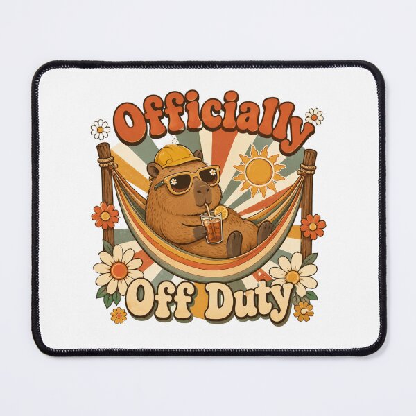 Item preview, Officially Off Duty Capybara Retro 70s Funny Work Vacation Design designed and sold by InspiredCreatives.