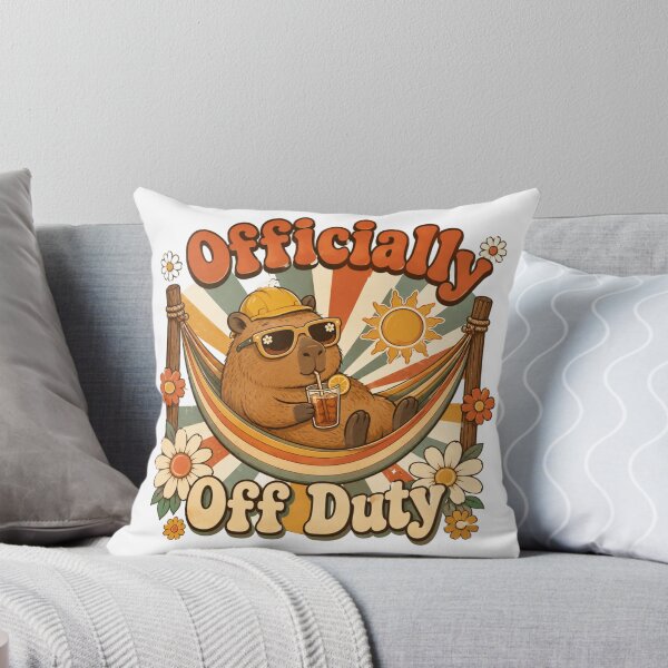 Item preview, Officially Off Duty Capybara Retro 70s Funny Work Vacation Design designed and sold by InspiredCreatives.