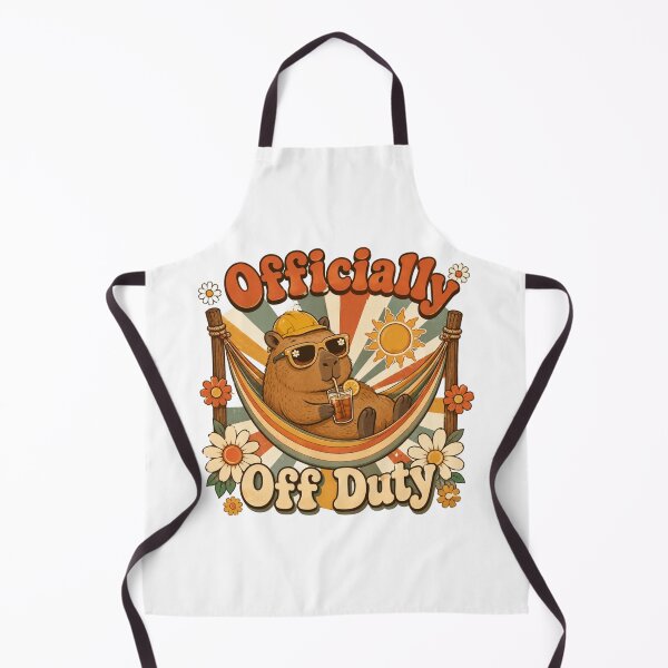 Item preview, Officially Off Duty Capybara Retro 70s Funny Work Vacation Design designed and sold by InspiredCreatives.