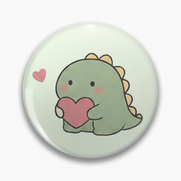 Item preview, Cute Kawaii Dinosaur Holding Heart Pastel Aesthetic designed and sold by Rehnair.