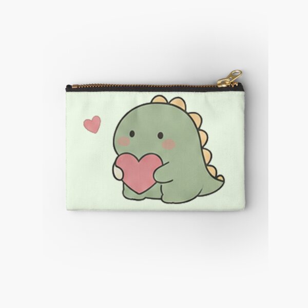 Item preview, Cute Kawaii Dinosaur Holding Heart Pastel Aesthetic designed and sold by Rehnair.