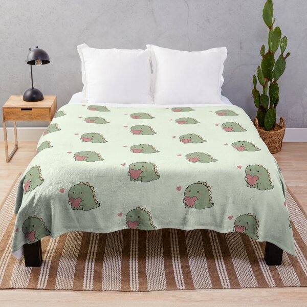 Item preview, Cute Kawaii Dinosaur Holding Heart Pastel Aesthetic designed and sold by Rehnair.