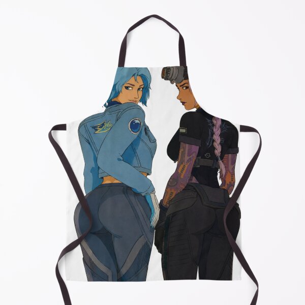 Item preview, Retro Cyberpunk Pin-Up Duo – Sci-Fi Girls designed and sold by Hollow Moon Studios..