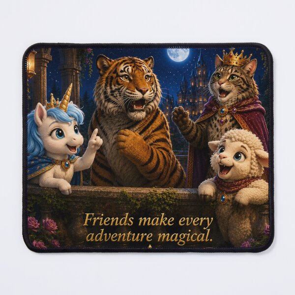 Item preview, Friends Make Every Adventure Magical - Fantasy Animal Art designed and sold by shopevermint.