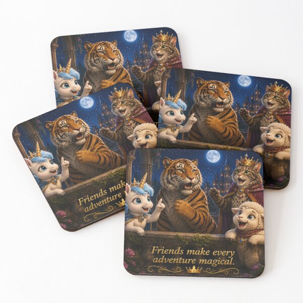 Item preview, Friends Make Every Adventure Magical - Fantasy Animal Art designed and sold by shopevermint.