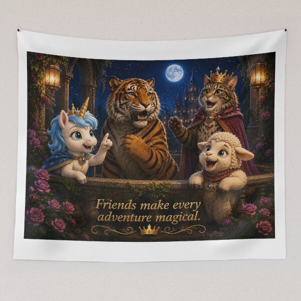 Item preview, Friends Make Every Adventure Magical - Fantasy Animal Art designed and sold by shopevermint.