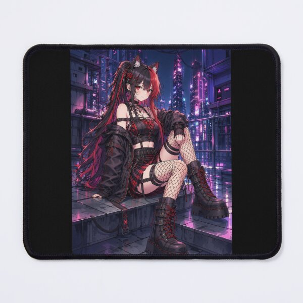 Item preview, Cyber Gothic Neko Girl – Neon Night Anime designed and sold by Revyra Design .