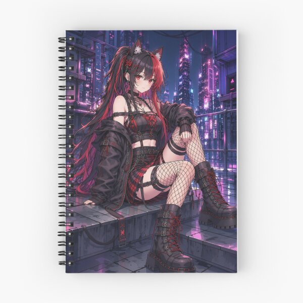 Item preview, Cyber Gothic Neko Girl – Neon Night Anime designed and sold by Revyra Design .