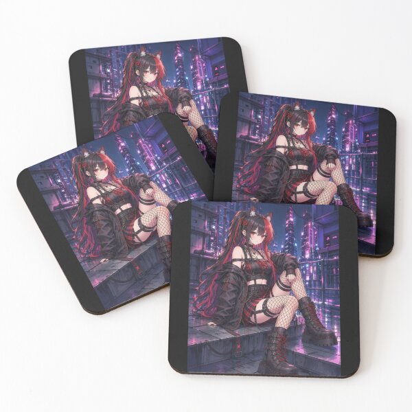 Item preview, Cyber Gothic Neko Girl – Neon Night Anime designed and sold by Revyra Design .