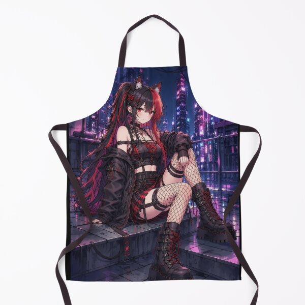 Item preview, Cyber Gothic Neko Girl – Neon Night Anime designed and sold by Revyra Design .