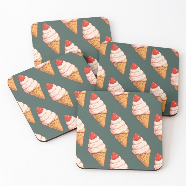 Item preview, Strawberry Ice Cream Cone Pattern – Retro Summer Dessert 6 designed and sold by SimplePoDesign.