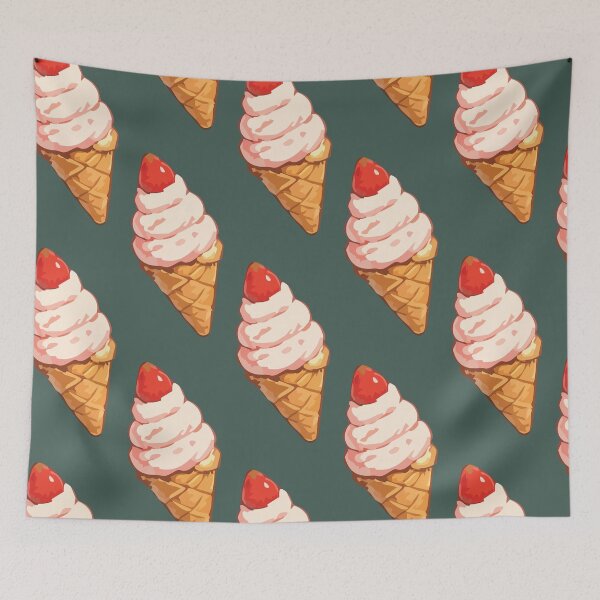Item preview, Strawberry Ice Cream Cone Pattern – Retro Summer Dessert 6 designed and sold by SimplePoDesign.