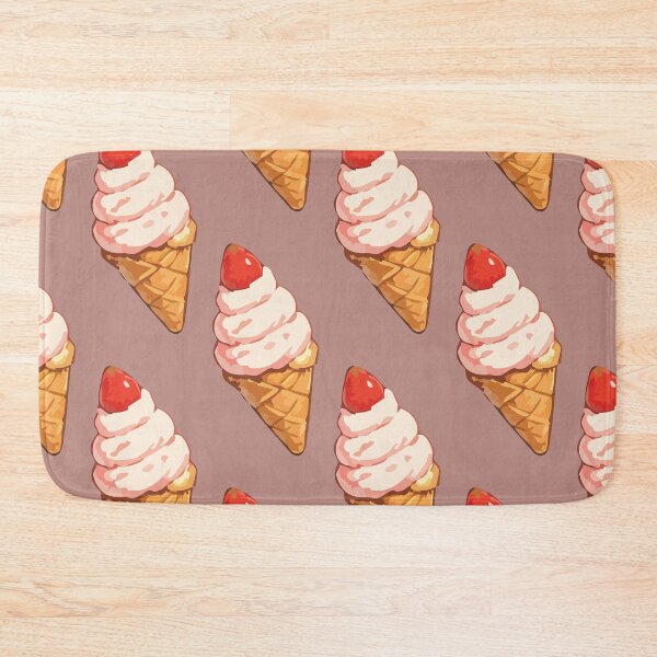 Item preview, Strawberry Ice Cream Cone Pattern – Retro Summer Dessert 7 designed and sold by SimplePoDesign.