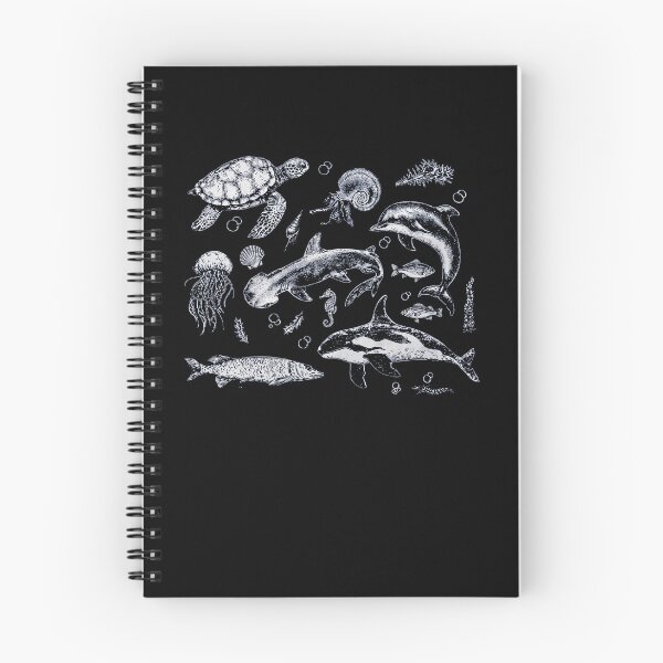 Item preview, Vintage Ocean Animals Shirt Marine Life Engraving Sea Turtle Shark Orca Tee designed and sold by fungyar.