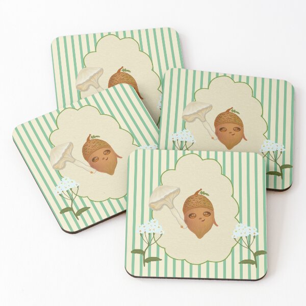 Item preview, Cute Acorn Autumn Floral Striped Pattern designed and sold by FaliushART.