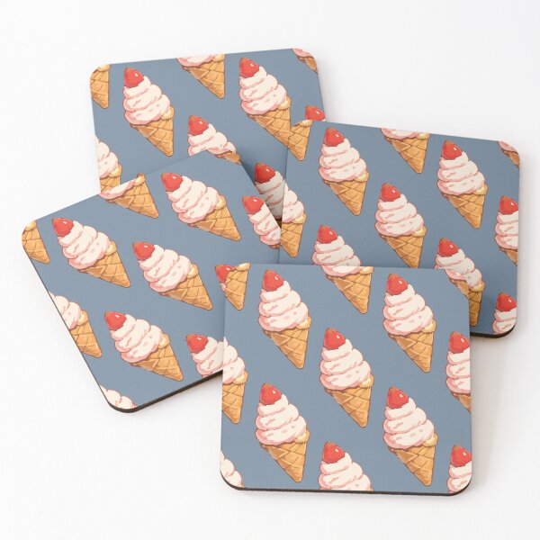 Item preview, Strawberry Ice Cream Cone Pattern – Retro Summer Dessert 8 designed and sold by SimplePoDesign.