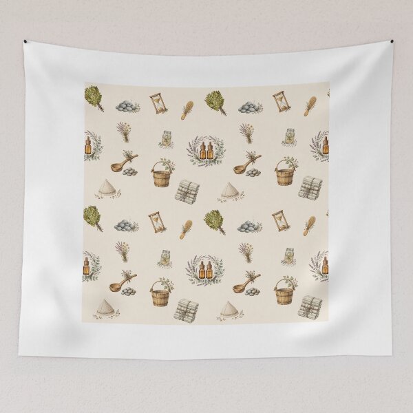 Item preview, Sauna Ritual & Cold Plunge Watercolor Pattern Sauna Accessories designed and sold by Neurospicy Trolls.