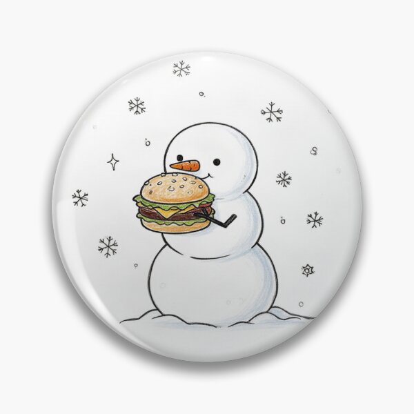 Item preview, Cute Snowman Eating Hamburger Doodle designed and sold by mayatA-rt.