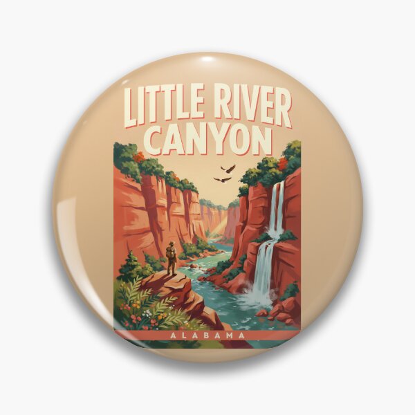 Item preview, Little River Canyon Alabama Illustration Travel Art Vintage designed and sold by KrisSidDesigns.