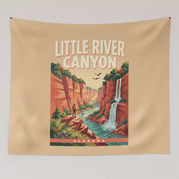 Item preview, Little River Canyon Alabama Illustration Travel Art Vintage designed and sold by KrisSidDesigns.