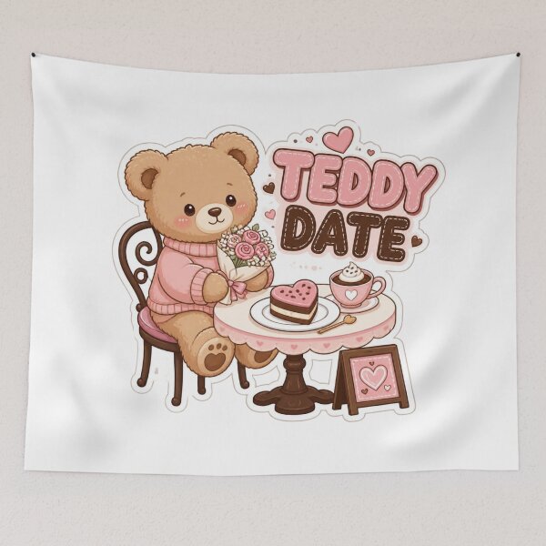 Item preview, Teddy Date Cute Kawaii Bear Sticker PNG | Pink Teddy Bear Couple Aesthetic | Cute Love Gift | Cozy Valentine Sticker designed and sold by Stylestickers55.