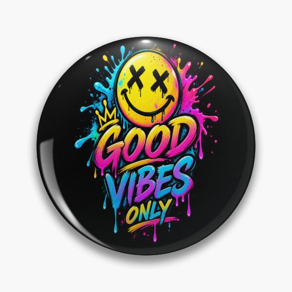 Item preview, Good Vibes Only Neon Graffiti Smiley designed and sold by FABIOLA1970.