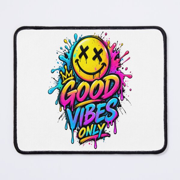Item preview, Good Vibes Only Neon Graffiti Smiley designed and sold by FABIOLA1970.