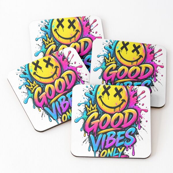 Item preview, Good Vibes Only Neon Graffiti Smiley designed and sold by FABIOLA1970.