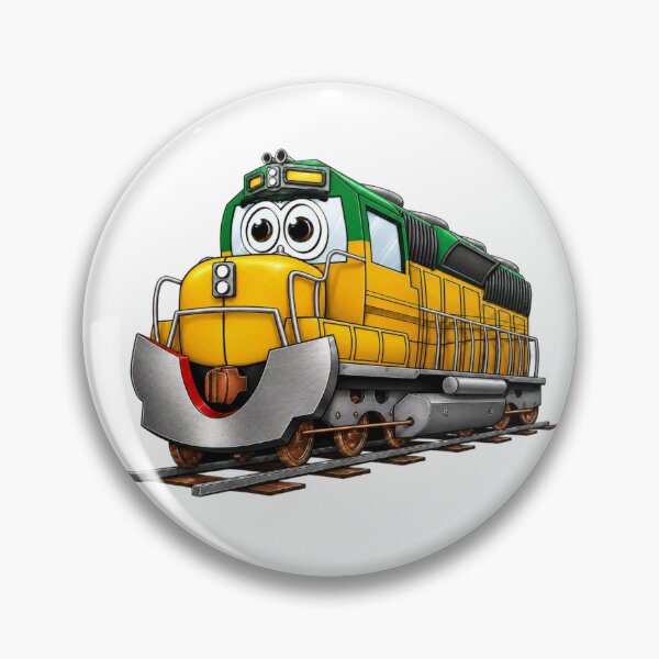 Aperçu de l'œuvre Train de locomotives de dessin animé or et vert créée et vendue par Scott Hayes.