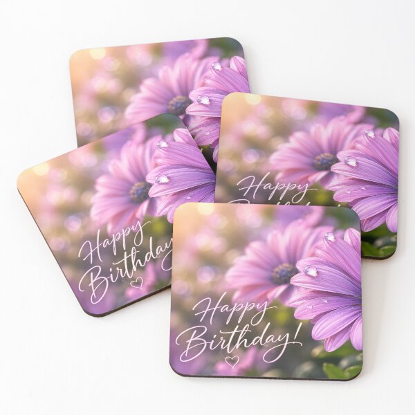 Item preview, Happy Birthday Purple Daisies | Elegant Floral Birthday Card designed and sold by Kimberly Palmer.