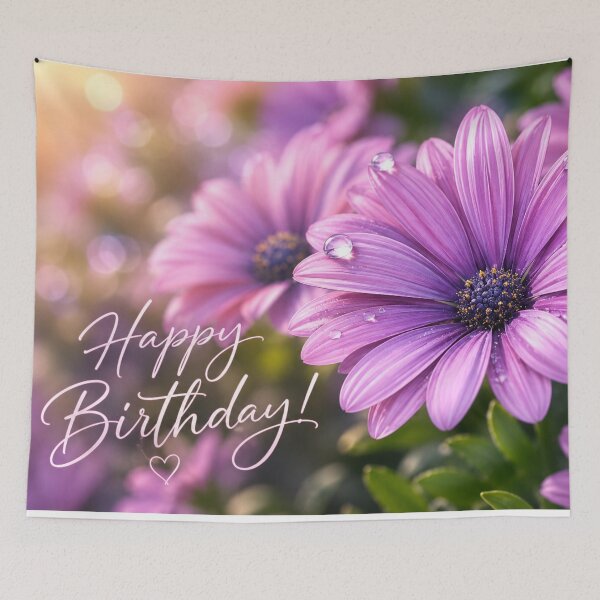 Item preview, Happy Birthday Purple Daisies | Elegant Floral Birthday Card designed and sold by Kimberly Palmer.