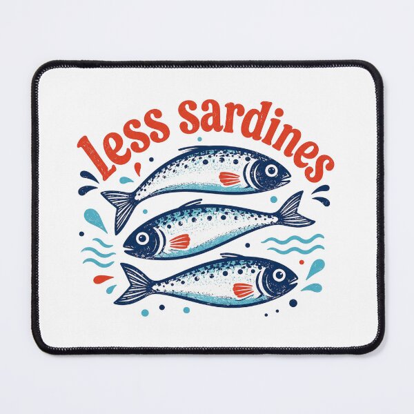 Item preview, Less Sardines Vintage French, Hand Drawn Summer Fish designed and sold by Quiajia.
