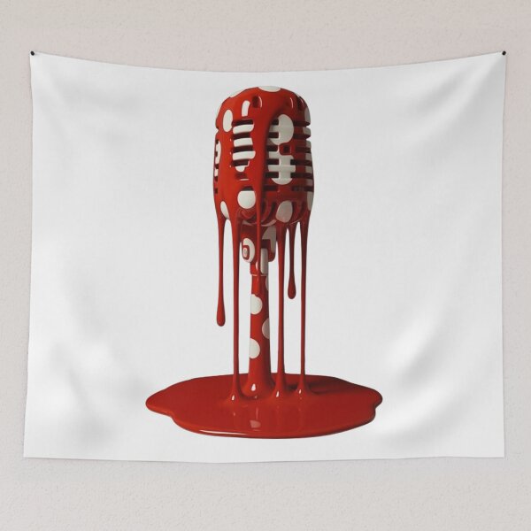 Item preview, Melting Polka Dot Vintage Microphone Music Modern Art designed and sold by YourColorsWall.