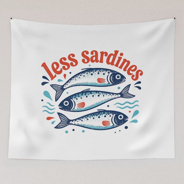 Item preview, Less Sardines Vintage French, Hand Drawn Summer Fish designed and sold by Quiajia.