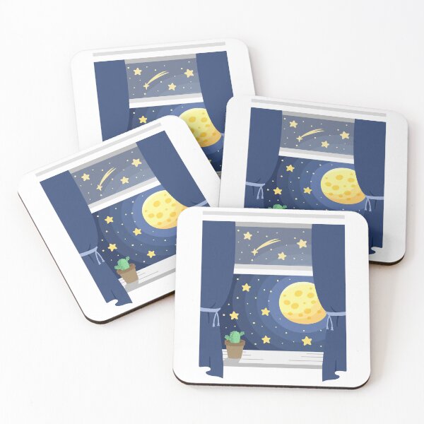 Item preview, Dreamy Midnight Moon Through Bedroom Window designed and sold by Loopa-Art.