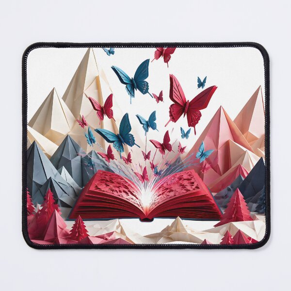 Item preview, Origami Butterfly Flying from an Origami Book Red Book Scene designed and sold by Marcu Ioachim.