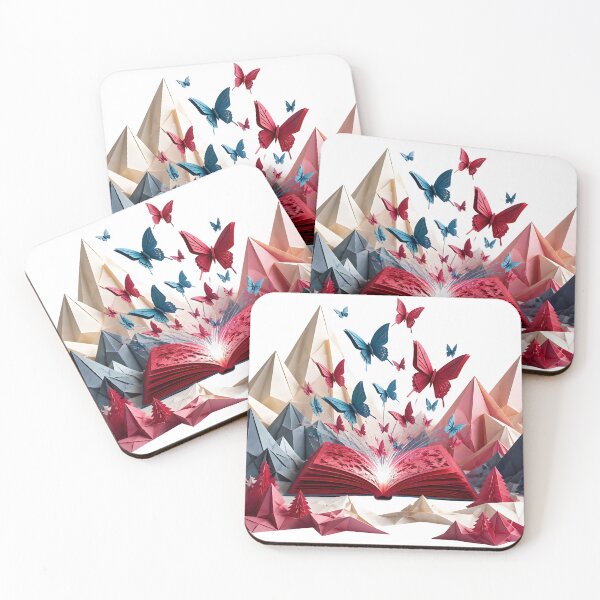 Item preview,  Origami Butterfly Flying from an Origami Book Red Book Scene designed and sold by Marcu Ioachim.