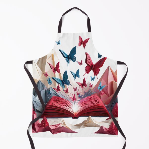 Item preview, Origami Butterfly Flying from an Origami Book Red Book Scene designed and sold by Marcu Ioachim.