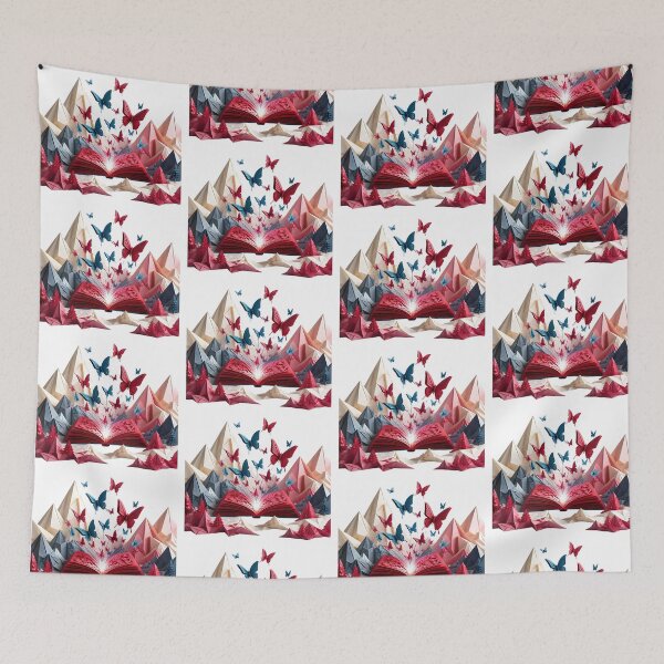 Item preview,  Origami Butterfly Flying from an Origami Book Red Book Scene designed and sold by Marcu Ioachim.