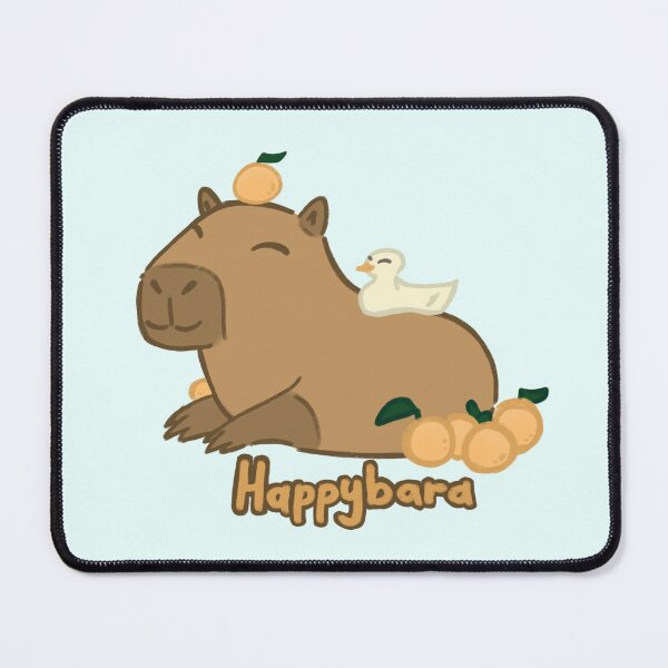 Item preview, Happybara Cute Capybara with Duck and Oranges designed and sold by KariBordz.