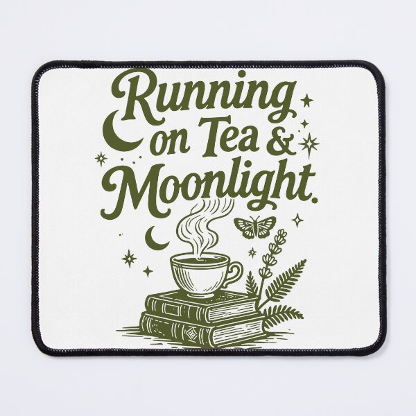Item preview, Running on Tea and Moonlight Dark Academia Cottagecore Tea Lover designed and sold by Connys Colorful World.