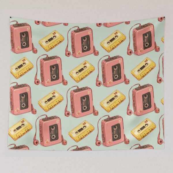 Item preview, Cassette Tape Pattern – Retro 80s & 90s Music Player 2 designed and sold by SimplePoDesign.