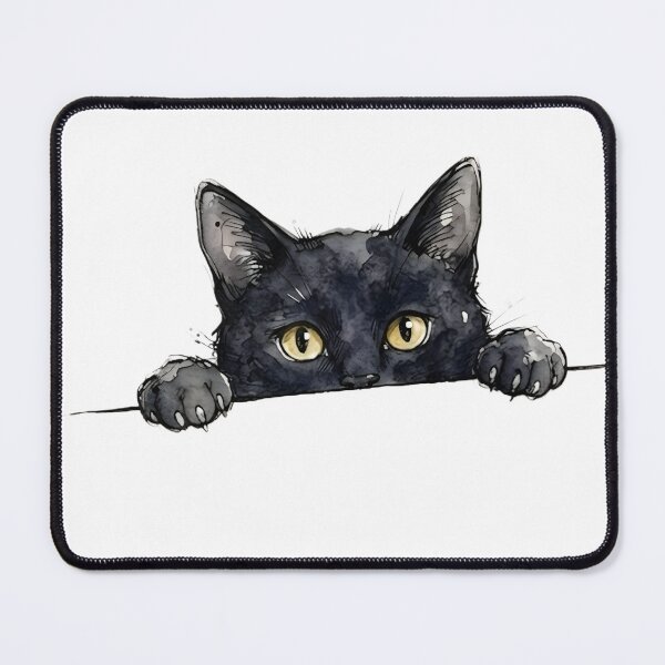 Item preview, Watercolor Peeking Black Cat Cute Kitty Paws Art T-Shirt, Sticker & Gift designed and sold by ASN STUDIO.