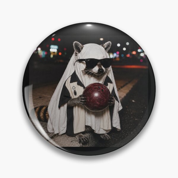 Item preview, Cool Raccoon Ghost Sunglasses Holding a Bowling Ball Spooky  designed and sold by SunfullyYours.