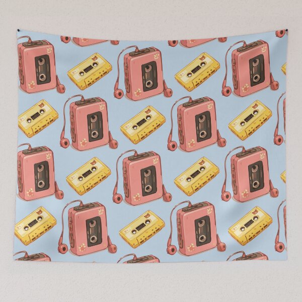 Item preview, Cassette Tape Pattern – Retro 80s & 90s Music Player 3 designed and sold by SimplePoDesign.