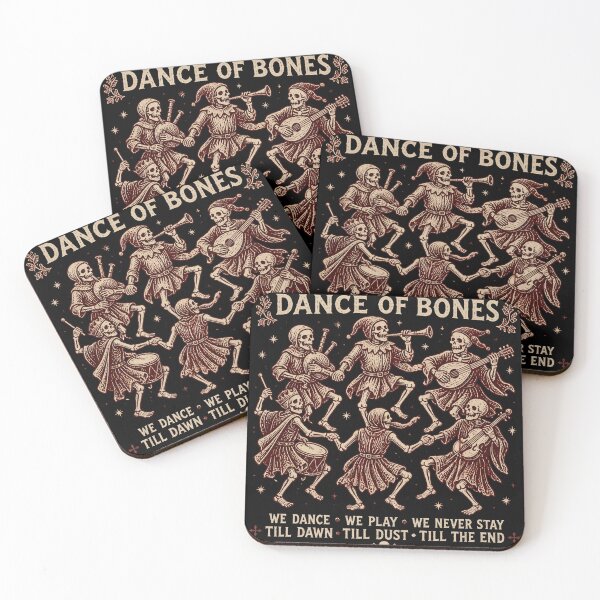 Item preview, Danse Macabre Dancing Skeleton Band Medieval Woodcut designed and sold by Wanderquill Studio.